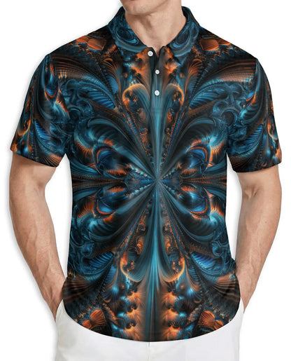 Abstract Fractal Art Polo Shirt for Men | Netecom