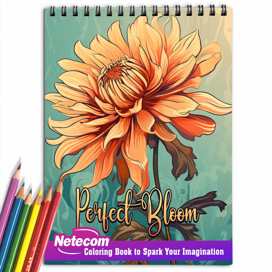 Perfect Bloom Large Print Spiral Bound Coloring Book: Dive into a Colorful Journey with the Perfect Bloom