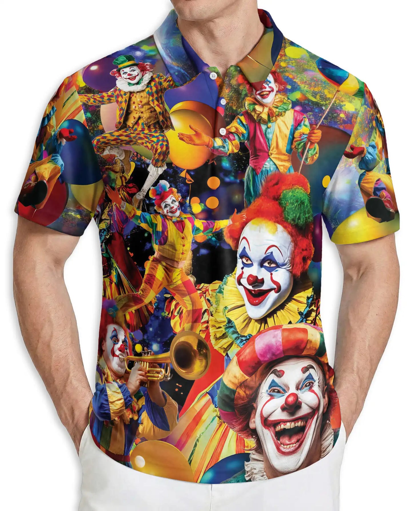 Clown Polo Shirt – Circus Carnival Print | Netecom