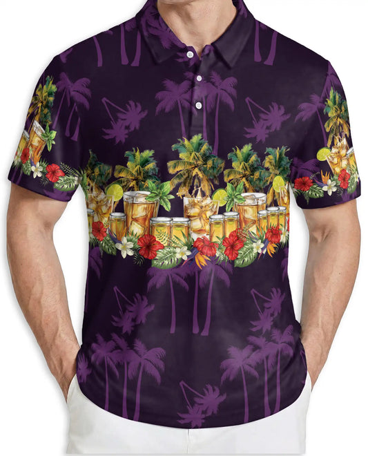 Tropical Beer 3D Polo Shirt for Men – Island Cocktail Party Style | Netecom