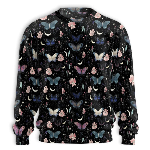 Butterfly Floral Sweatshirt, 3D All Over Print Colorful Flower Crewneck Pullover for Men Women, Butterfly Lover Gift - Netecom