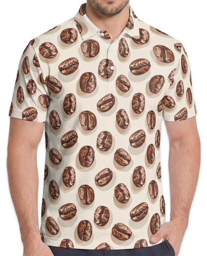 Coffee Bean Polo Shirt for Men – Casual Cafe Style | Netecom