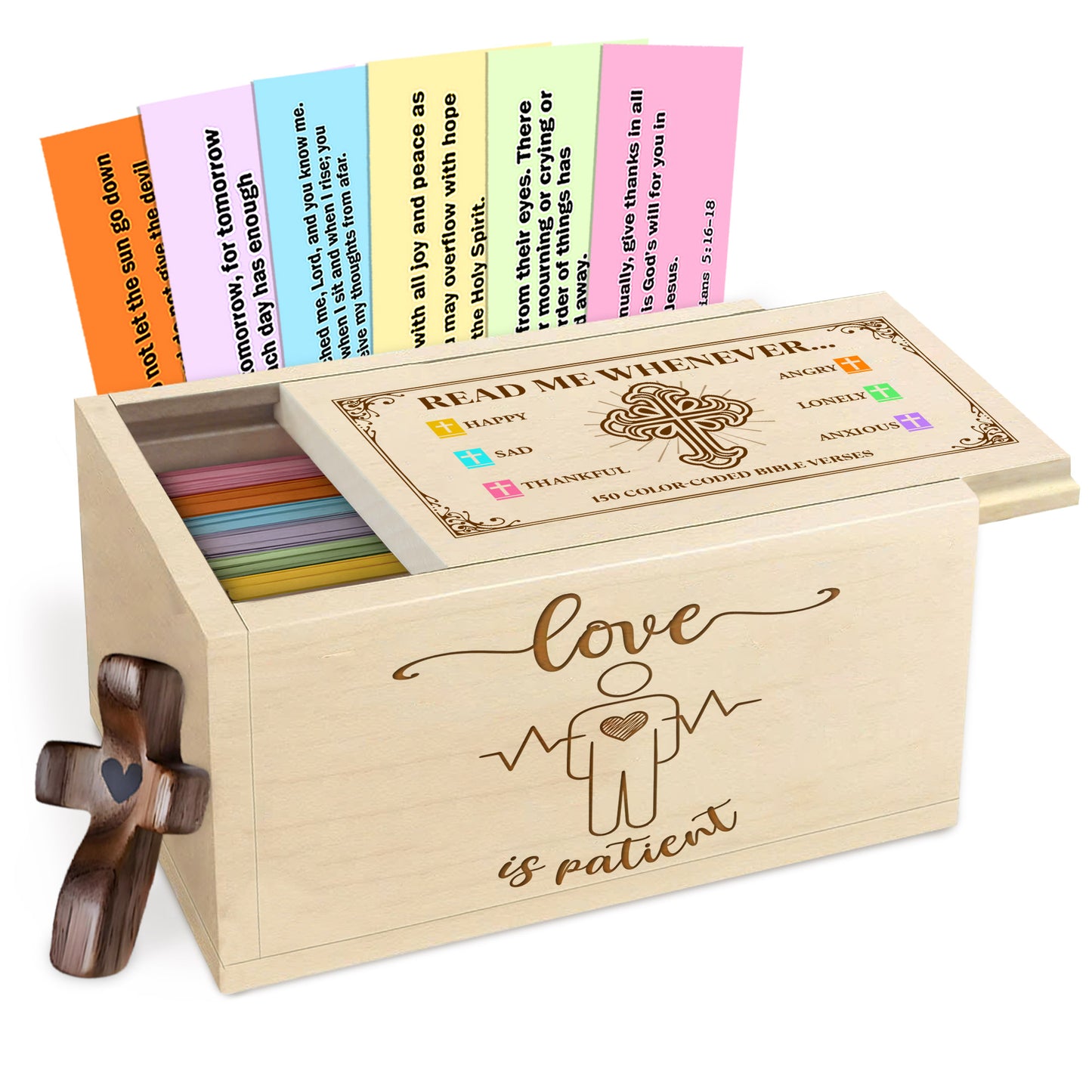 Netecom Personalized Love Bible Verse Box for Couples – Valentine Gift with 150 Color-Coded Scripture Verses & Custom Name Prayer Cross