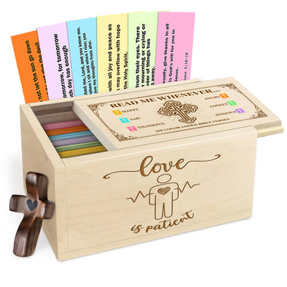 Netecom Personalized Love Bible Verse Box for Couples – Valentine Gift with 150 Color-Coded Scripture Verses & Custom Name Prayer Cross