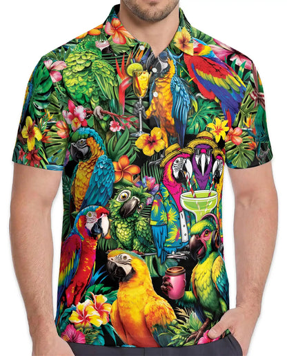 Tropical Parrot Polo Shirt – Colorful Island Style | Netecom