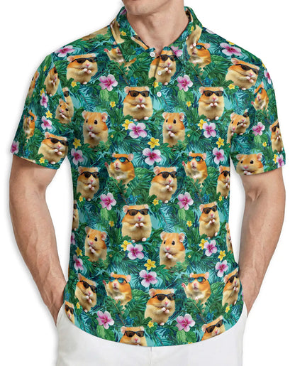 Funny Hamster Hawaiian Polo Shirt | Netecom