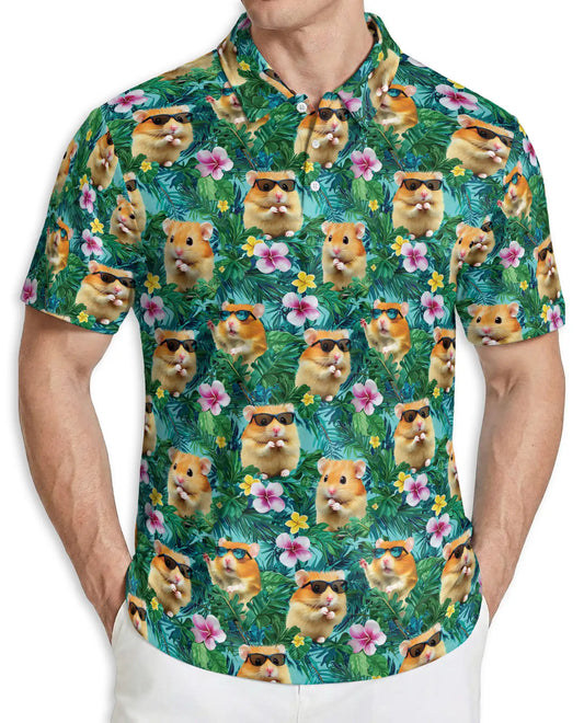 Funny Hamster Hawaiian Polo Shirt | Netecom