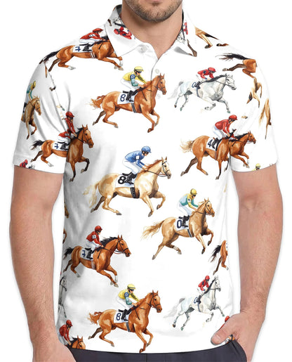 Equestrian Pattern Polo Shirt for Men – Classic Horse Lover Style | Netecom