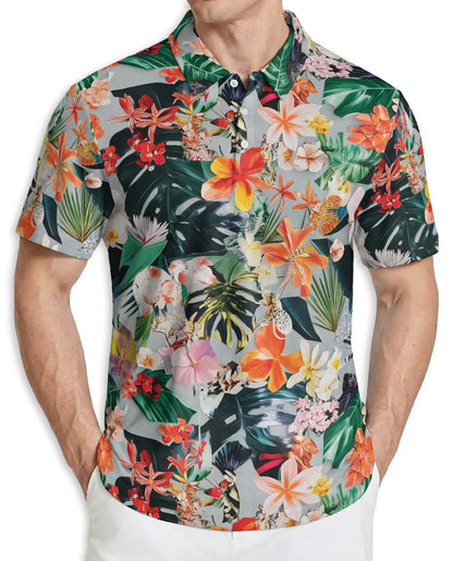 Tropical Floral Polo Shirt – Summer Hawaiian Style | Netecom