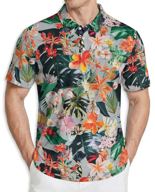 Tropical Floral Polo Shirt – Summer Hawaiian Style | Netecom