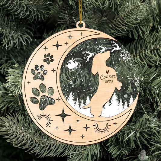 Netecom Dachshund Dog Memorial Suncatcher, Personalized Dachshund Christmas Ornament with Date Name, Bereavement Gifts for Loss of Pet, Dog Death Sympathy Gifts Pet Loss Sun Catchers, Dog Grief Gift