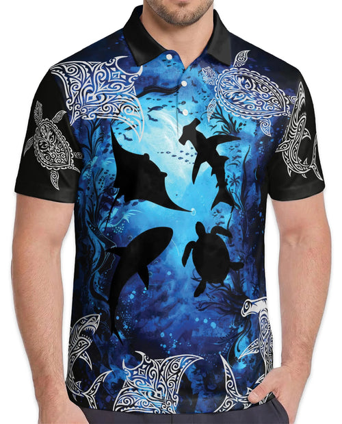 Amazing Ocean World Polo Shirt for Men – Tropical Marine Life Style | Netecom