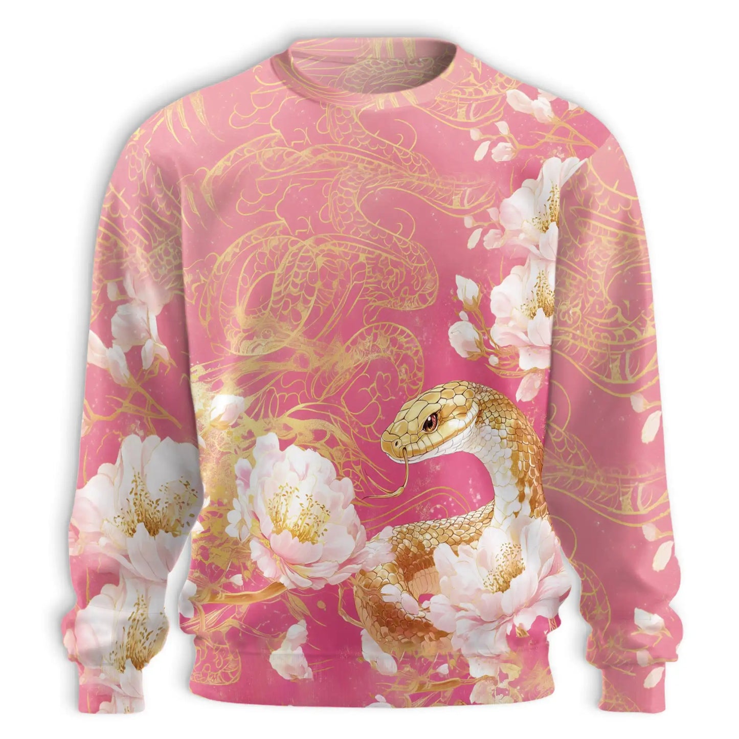 Year of the Snake Sweatshirt, 3D All Over Print Chinese Zodiac Snake Crewneck Pullover for Men Women, Lunar New Year Gift - Netecom