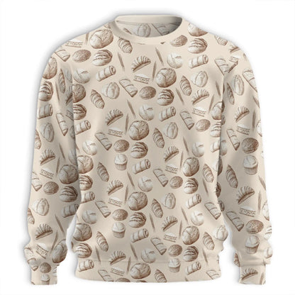 Vintage Drawn Bakery Sweatshirt, 3D All Over Print Retro Baking Crewneck Pullover for Men Women, Bakery Lover Gift - Netecom