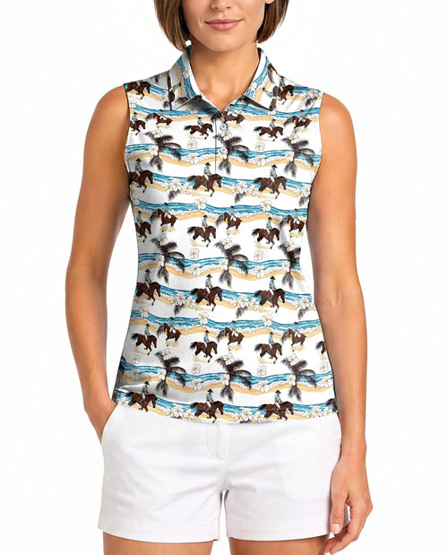 Western Rodeo Sleeveless Polo Shirt for Women | Netecom
