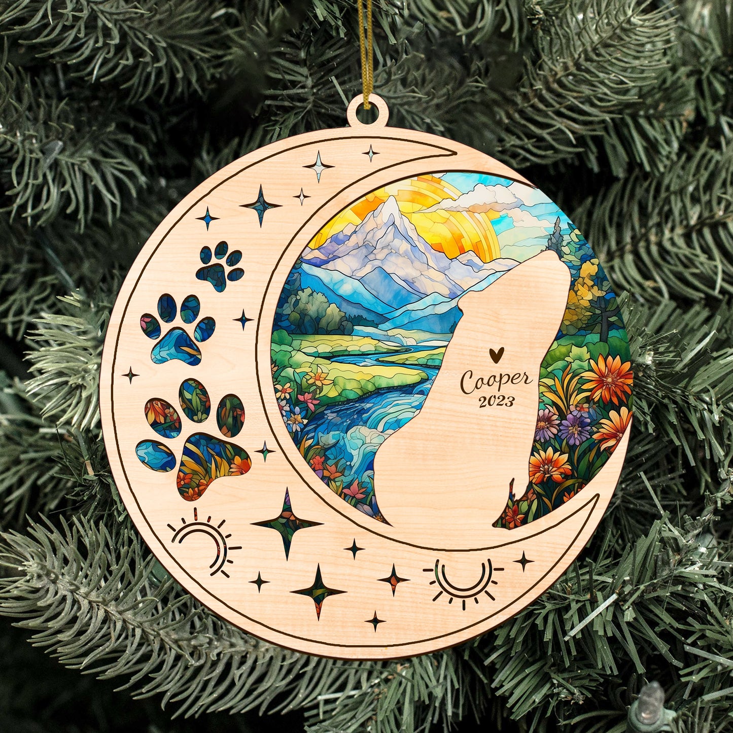 Netecom Guinea Pig Memorial Suncatcher, Personalized Guinea Pig Christmas Ornament with Name Date, Guinea Pig Death Sympathy Gift Pet Loss Sun Catchers, Bereavement Gifts for Loss of Guinea Pig Grief Gift