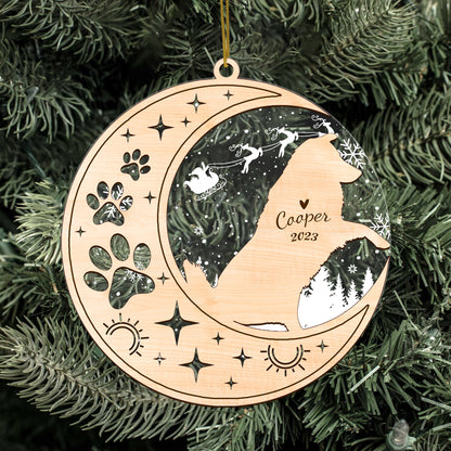 Netecom Australian Shepherd Dog Memorial Suncatcher, Personalized Dog Christmas Ornament with Date Name, Bereavement Gifts for Loss of Pet, Dog Death Sympathy Gifts Pet Loss Sun Catchers, Dog Grief Gift