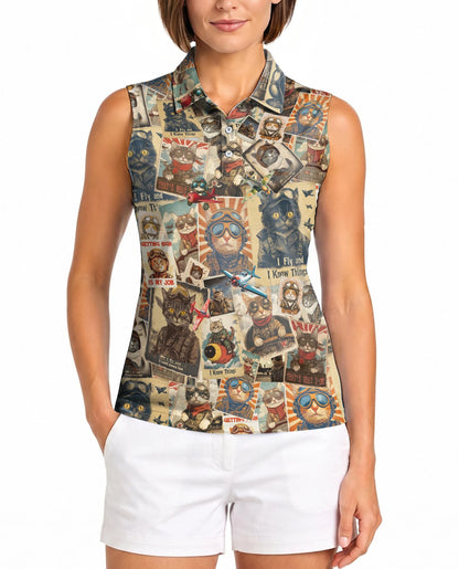 Amazing Pilot Cat Beach Retro Shirt for Women | Netecom