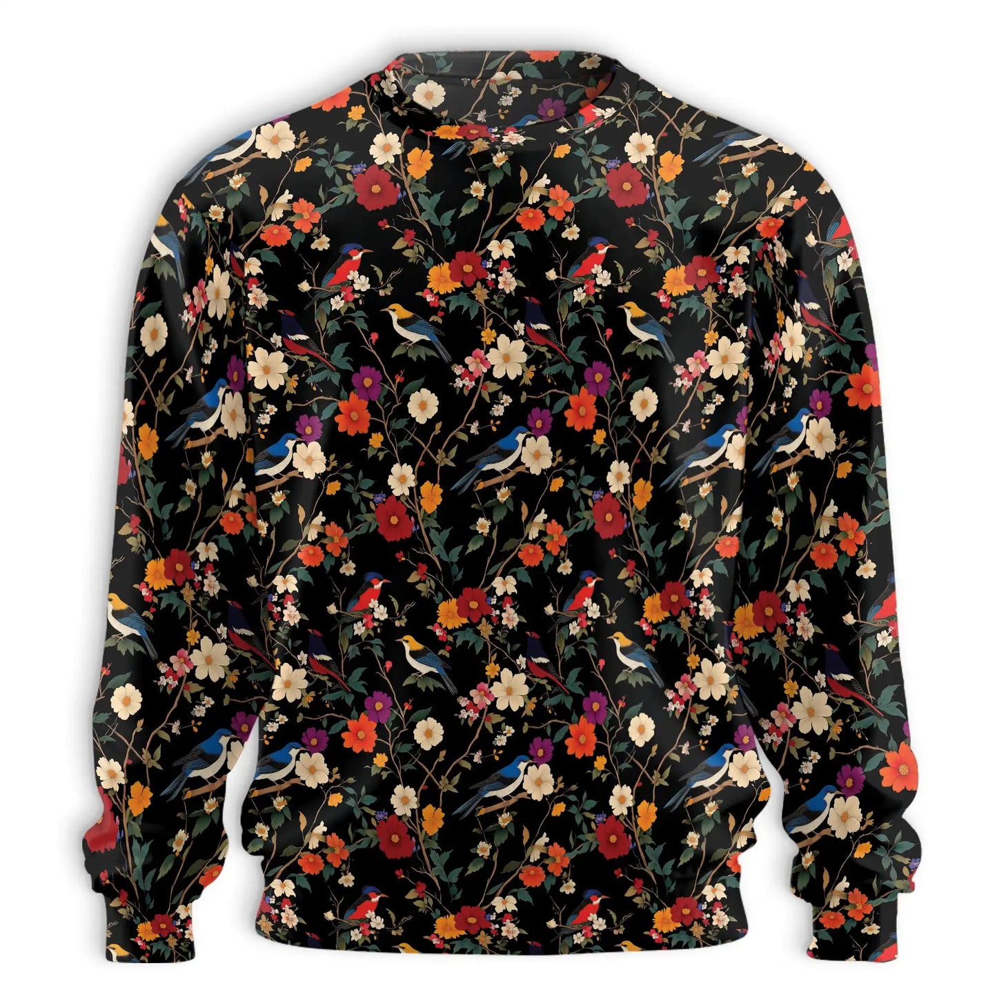 Bird Flower Sweatshirt, 3D All Over Print Floral Bird Crewneck Pullover for Men Women, Bird Lover Gift - Netecom