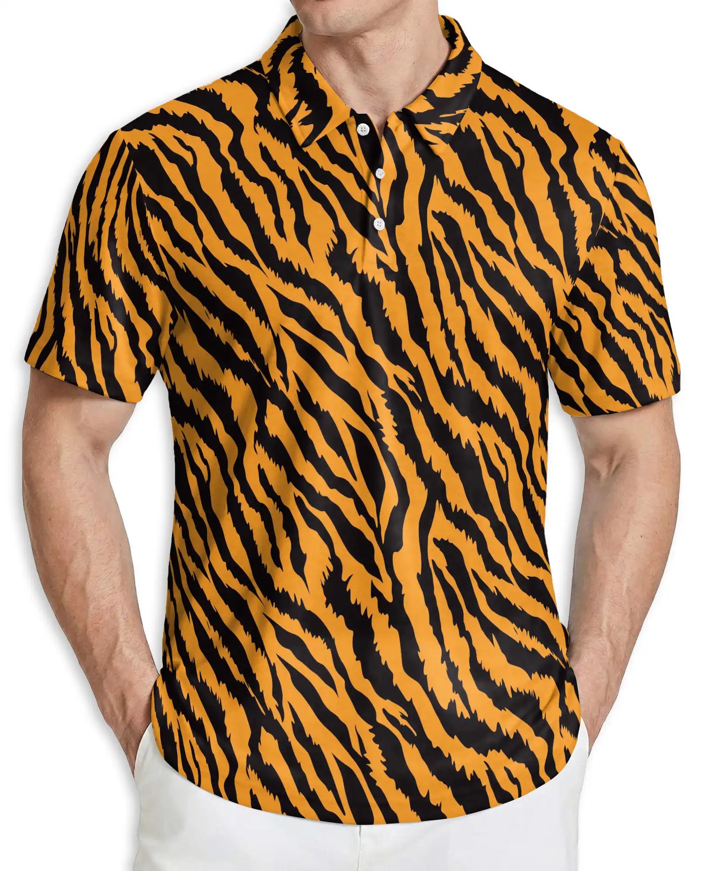 Tiger Stripe Polo Shirt – Wild Animal Print | Netecom