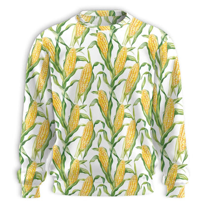 Fresh Corn Sweatshirt, 3D All Over Print Agricultural Farm Crewneck Pullover for Men Women, Farmer Corn Lover Gift - Netecom
