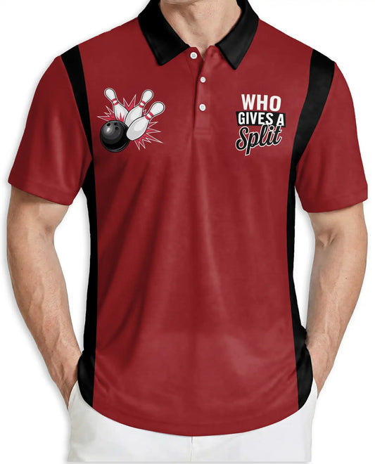 Funny Bowling 3D Polo Shirt for Men – Who Gives A Split Style | Netecom