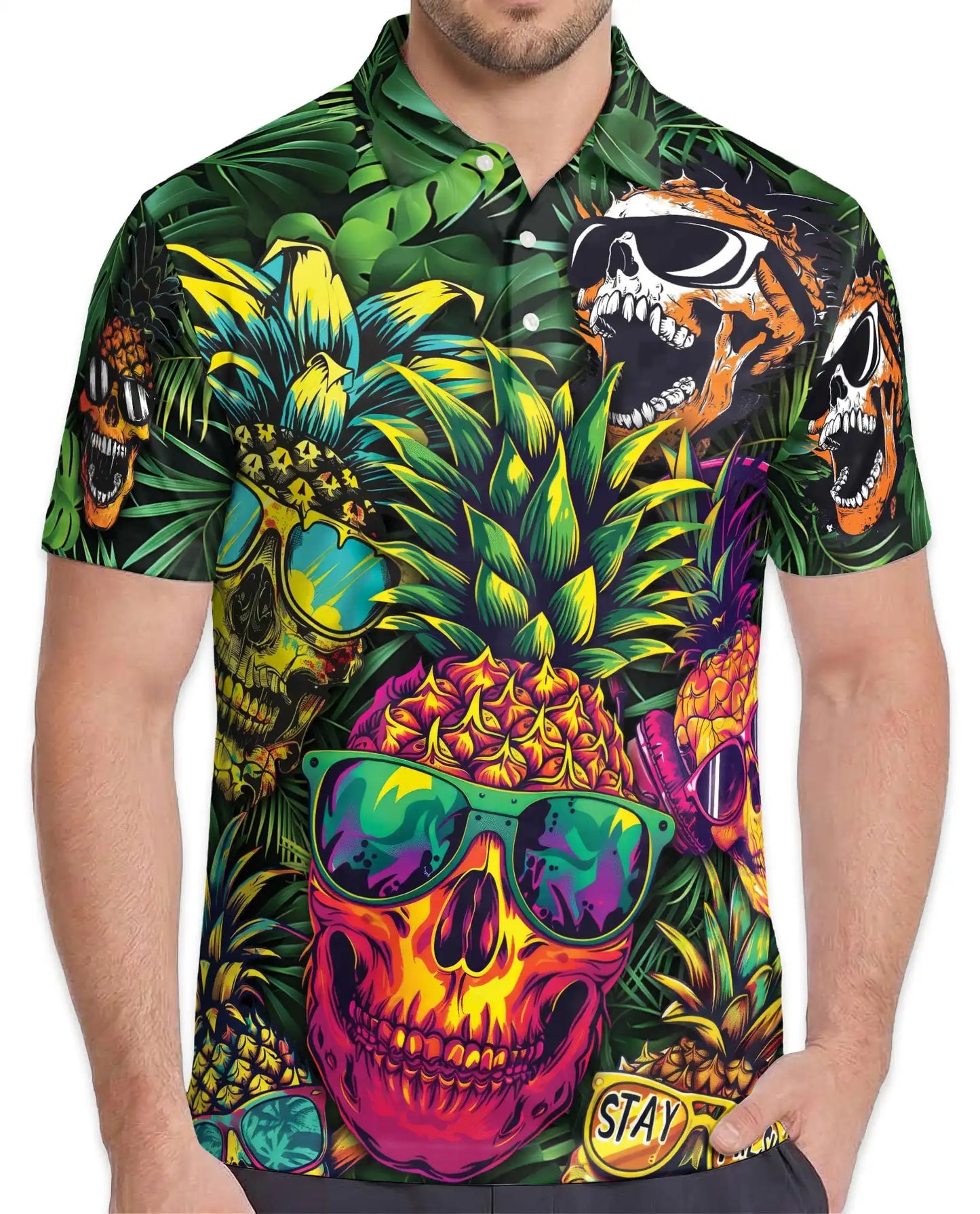 Psychedelic Alien Road Trip Polo Shirt – Fun Cosmic Print for Men | Netecom