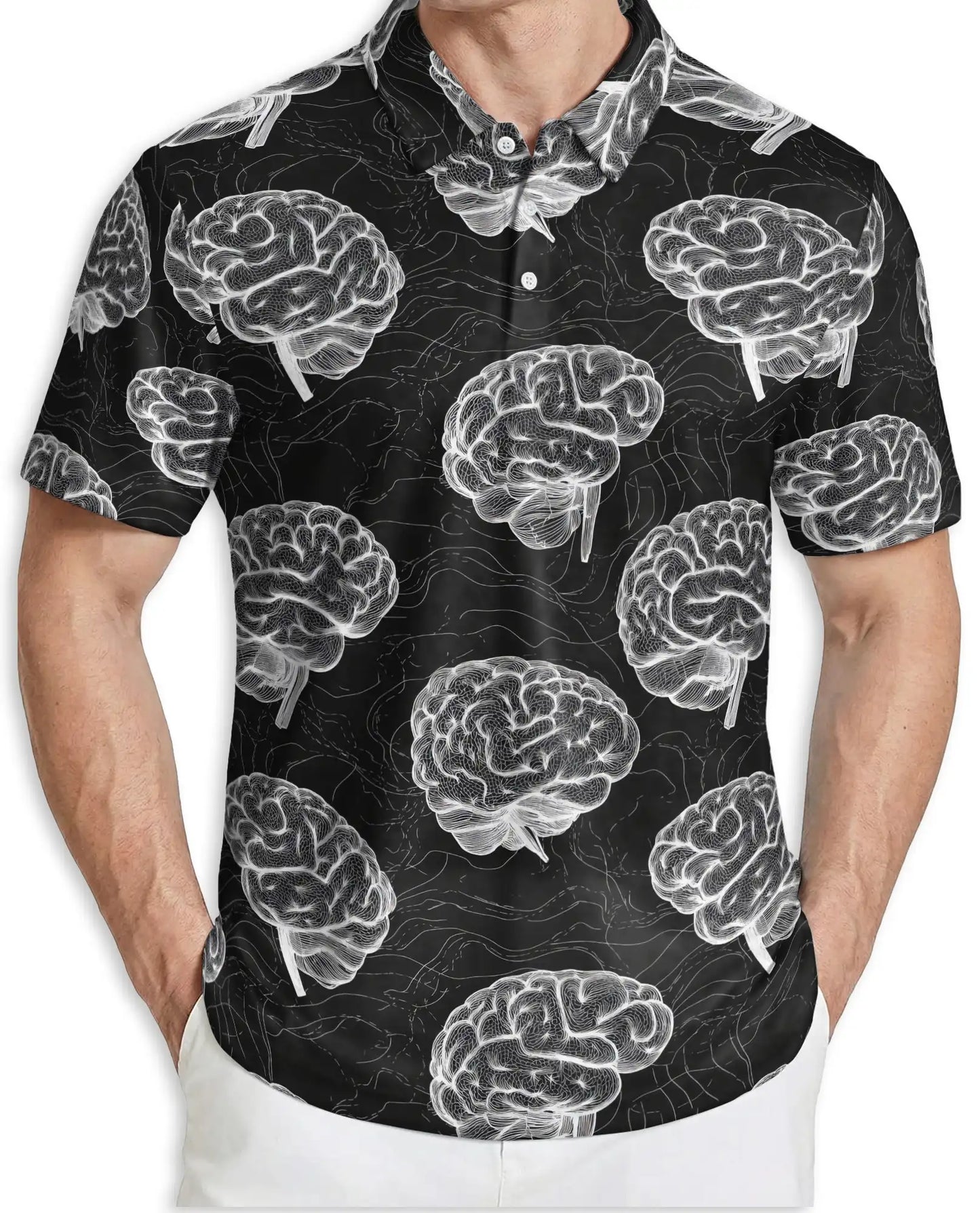 Brain Anatomy Polo Shirt – Neuroscience Print | Netecom