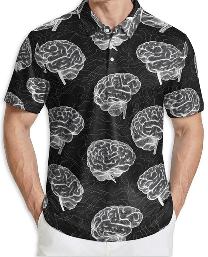 Brain Anatomy Polo Shirt – Neuroscience Print | Netecom