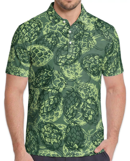 Beer Hops Polo Shirt - Craft Beer Brewing Hop Pattern Design | Netecom