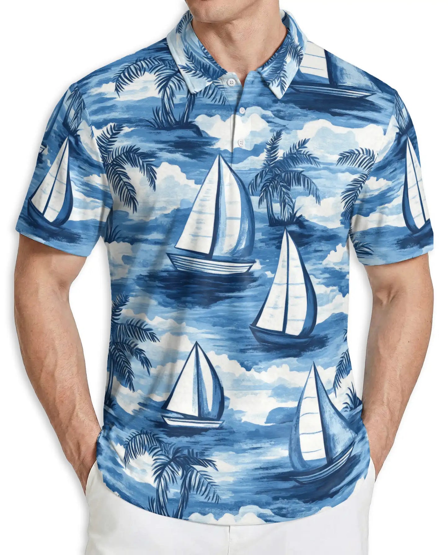 Sailboat Tropical Polo Shirt | Netecom