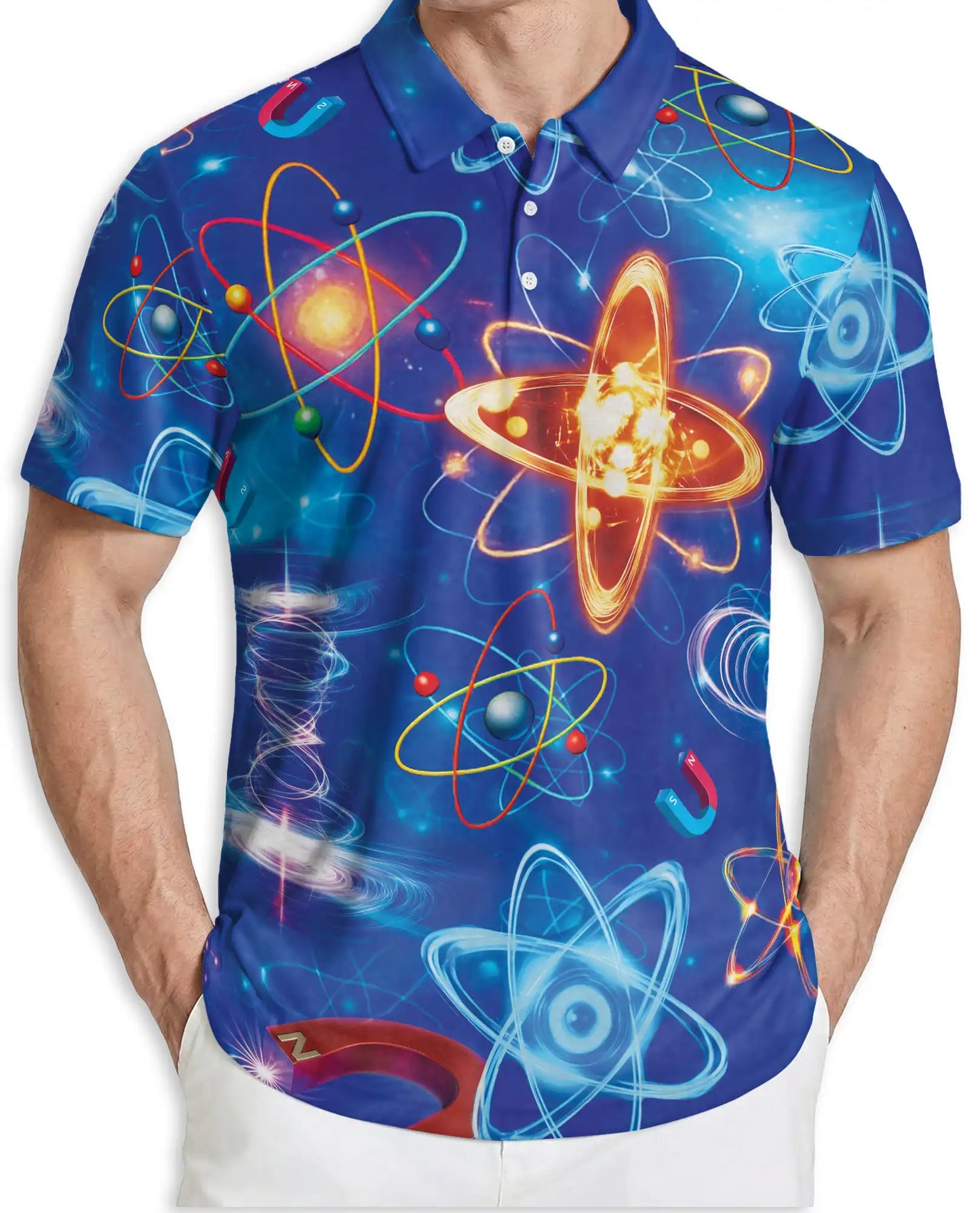 Physics Atom Polo Shirt – Science Formula Print | Netecom