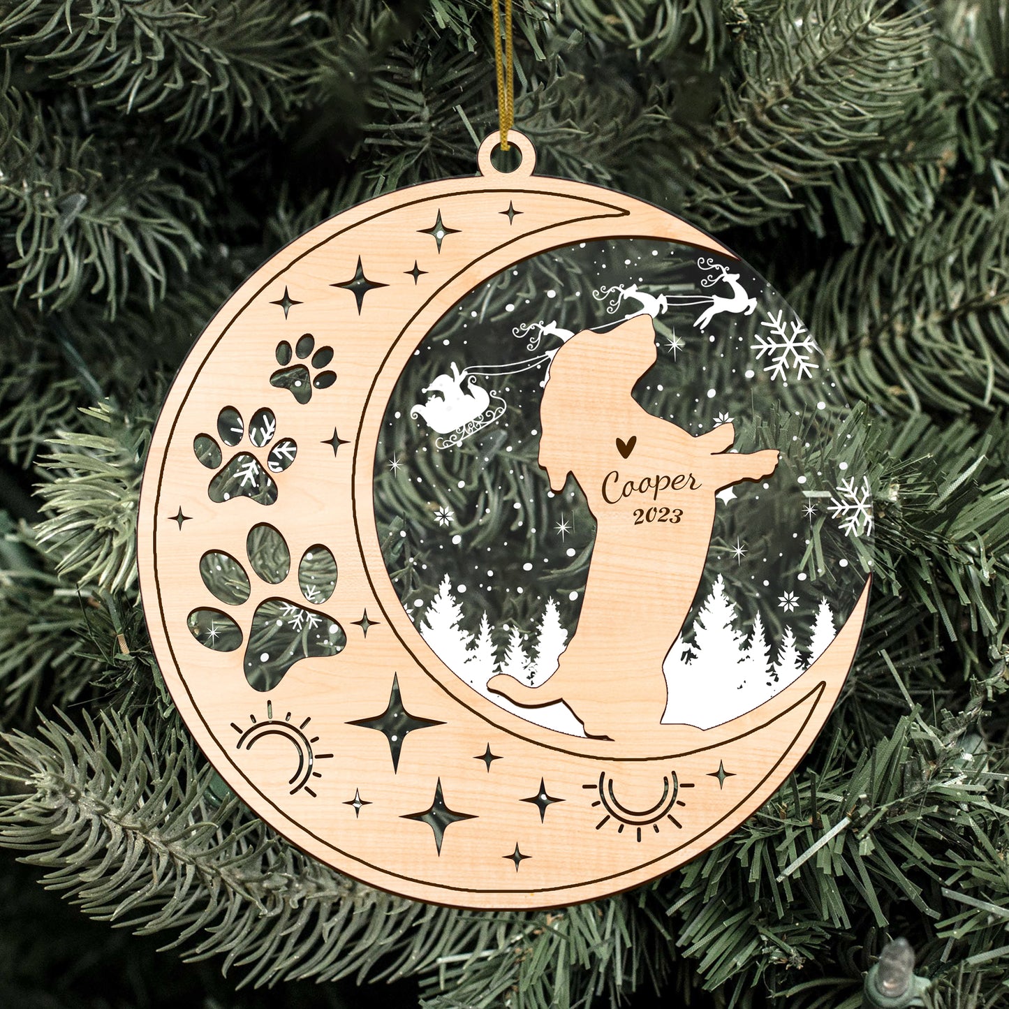 Netecom Basset Hound Dog Memorial Suncatcher, Personalized Basset Hound Christmas Ornament with Date Name, Bereavement Gifts for Loss of Pet, Dog Death Sympathy Gifts Pet Loss Sun Catchers, Dog Grief Gift