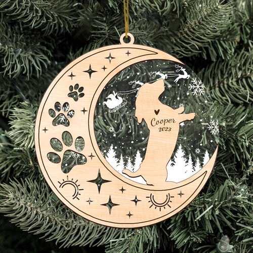 Netecom Basset Hound Dog Memorial Suncatcher, Personalized Basset Hound Christmas Ornament with Date Name, Bereavement Gifts for Loss of Pet, Dog Death Sympathy Gifts Pet Loss Sun Catchers, Dog Grief Gift