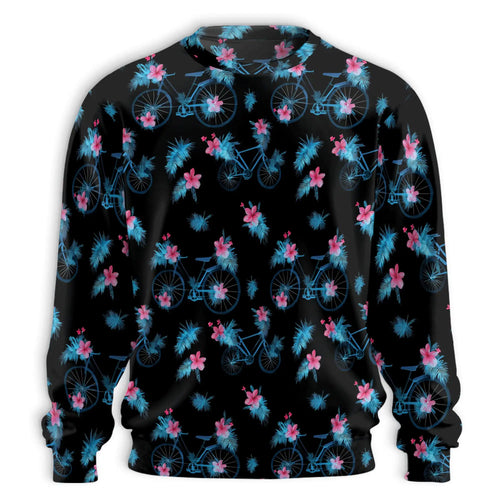 Bicycle Pattern Sweatshirt, 3D All Over Print Cycling Crewneck Pullover for Men Women, Bike Rider Gift - Netecom
