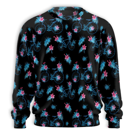 Bicycle Pattern Sweatshirt, 3D All Over Print Cycling Crewneck Pullover for Men Women, Bike Rider Gift - Netecom