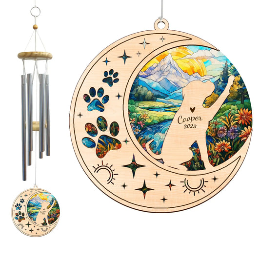 Personalized Boxer Dog Memorial Wind Chime - Pet Loss Remembrance Gift