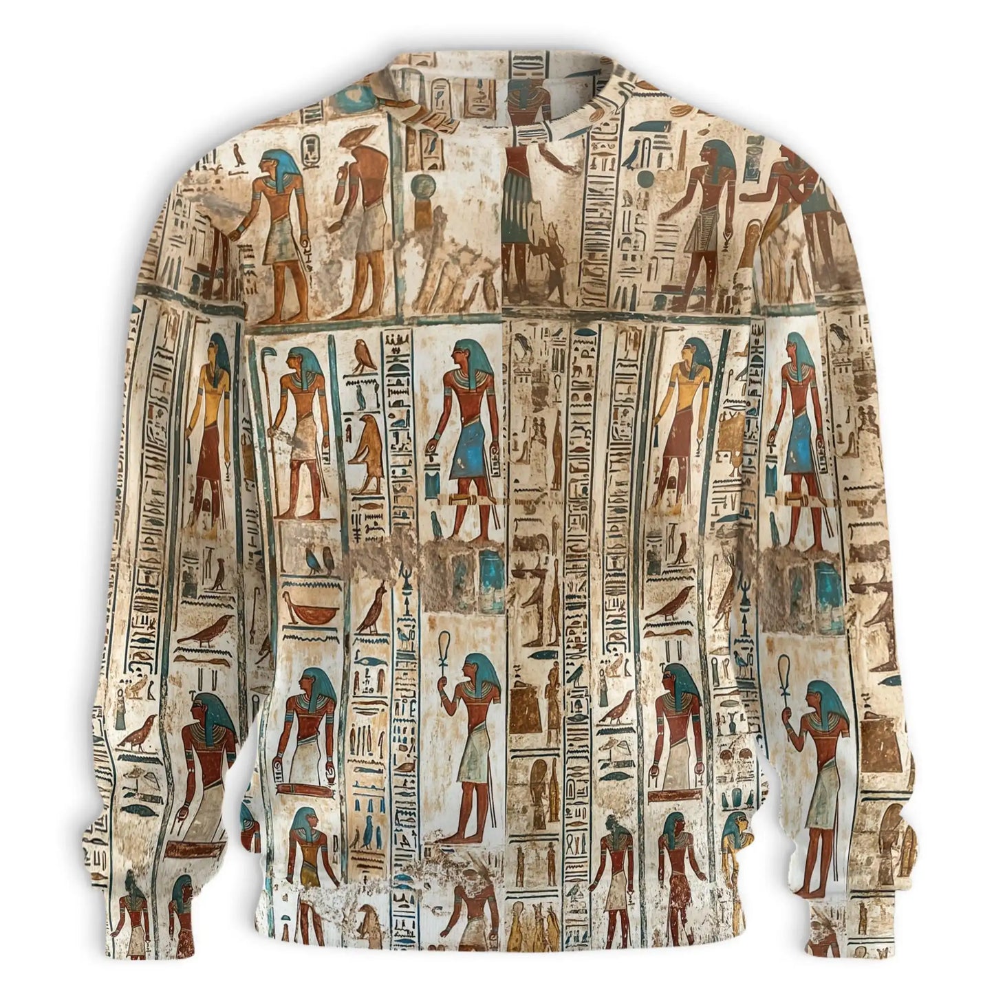 Ancient Egyptian Sweatshirt, 3D All Over Print Egyptian Art Crewneck Pullover for Men Women, Egypt History Lover Gift - Netecom