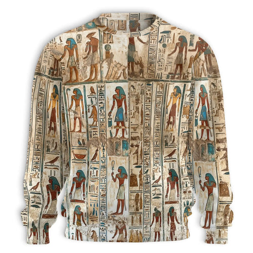 Ancient Egyptian Sweatshirt, 3D All Over Print Egyptian Art Crewneck Pullover for Men Women, Egypt History Lover Gift - Netecom