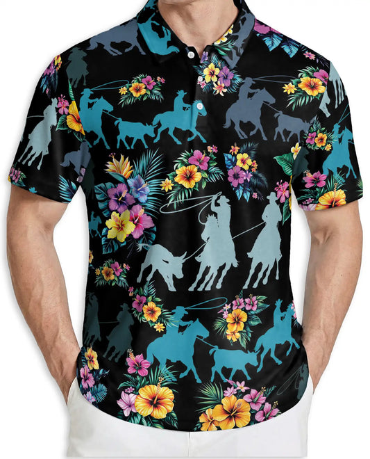 Cowgirl Rodeo Polo Shirt – Tropical Floral Print | Netecom