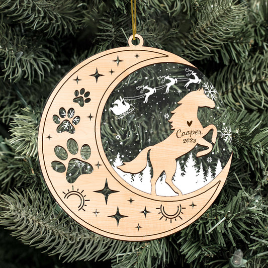 Netecom Horse Memorial Suncatcher, Personalized Horse Christmas Ornament with Date Name, Horse Death Sympathy Gifts Pet Loss Sun Catchers, Bereavement Gifts for Loss of Horse Grief Gift