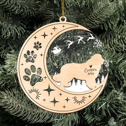 Netecom Newfoundland Dog Memorial Suncatcher, Personalized Newfoundland Christmas Ornament with Date Name Bereavement Gifts for Loss of Pet, Dog Death Sympathy Gifts for Pet Loss Sun Catchers