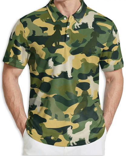 English Setter Dog 3D Polo Shirt – Funny Animal Camo Style | Netecom