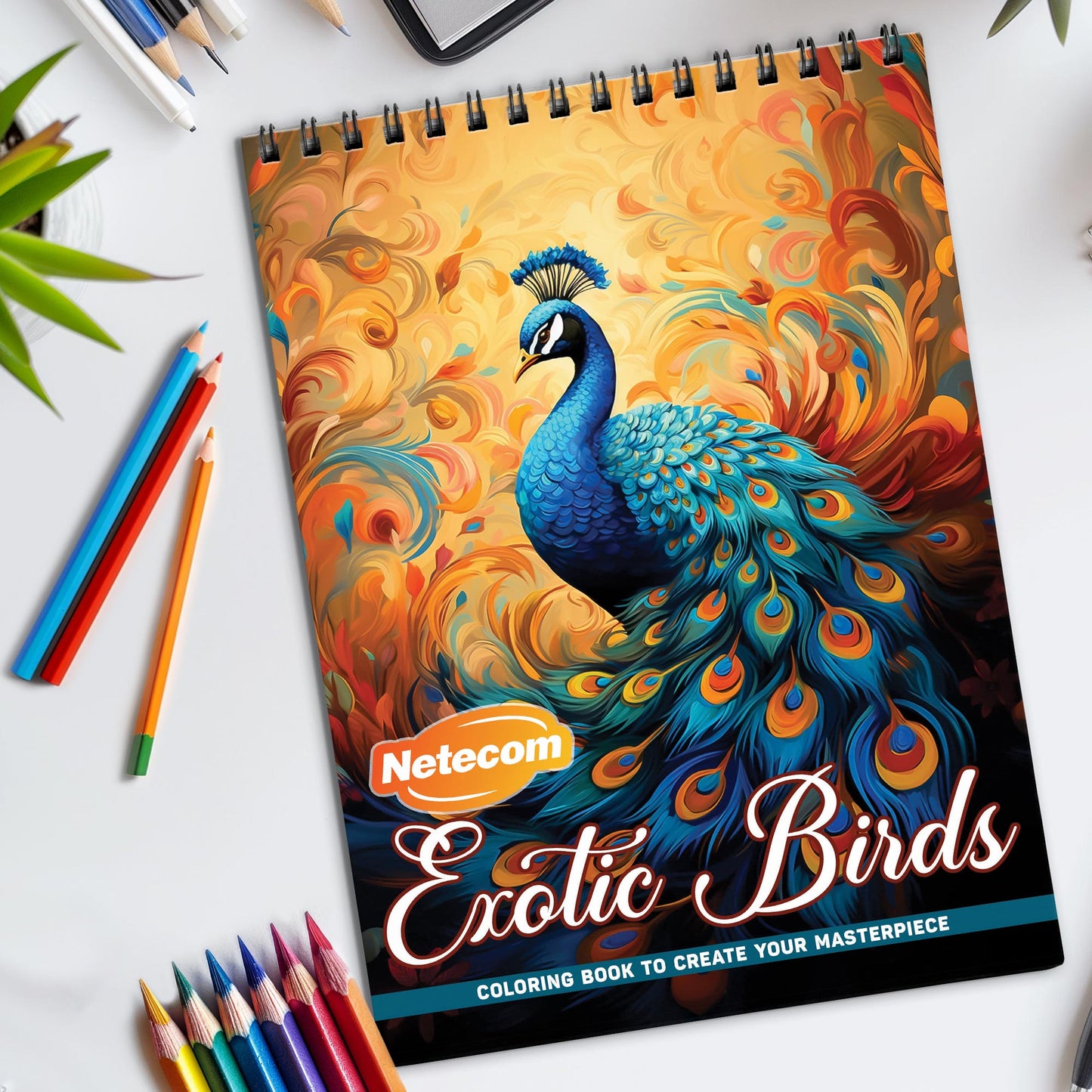 Exotic Birds Spiral Bound Coloring Book, Vibrant Exotic Birds for a Colorful and Tranquil Art Experience, Perfect for Bird Lovers and Nature Enthusiasts