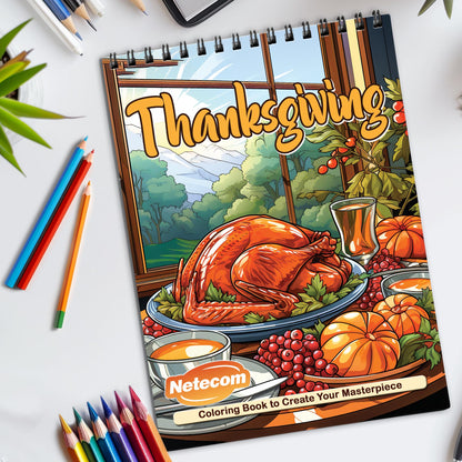 Thanksgiving Spiral Bound Coloring Book, Cosmic Galaxy Queen Scenes for a Stellar and Majestic Art Adventure, Great for Fans of Space and Fantasy