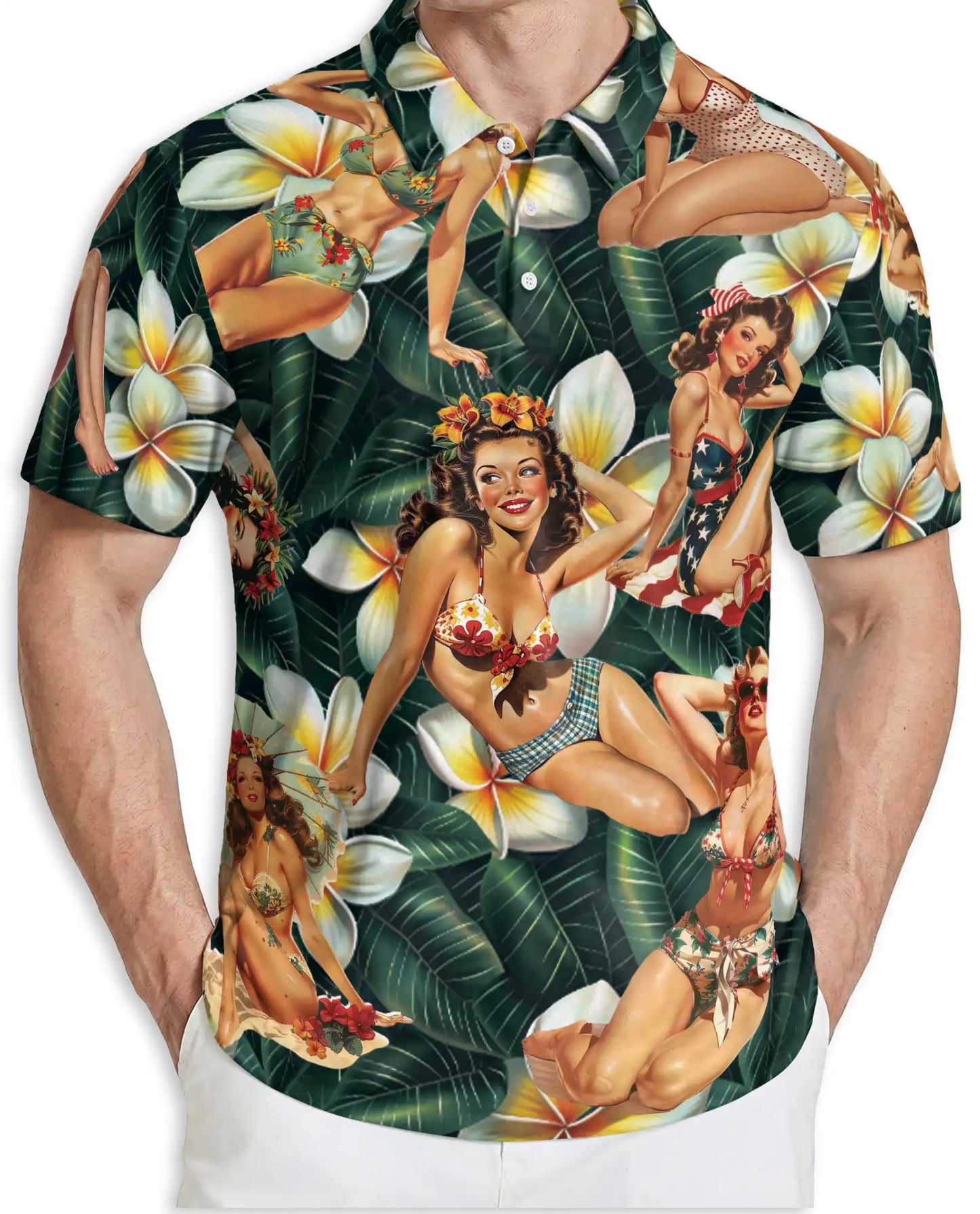 Vintage Pin Up Tropical Polo Shirt | Netecom