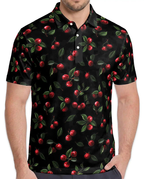 Cherry Fruit Polo Shirt for Men – Classic Fruit Style | Netecom
