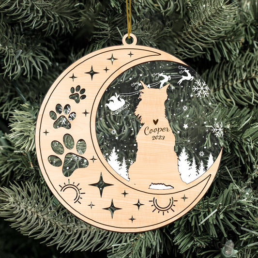 Netecom Schnauzer Dog Memorial Suncatcher, Personalized Schnauzer Christmas Ornament with Date Name, Bereavement Gifts for Loss of Pet, Dog Death Sympathy Gifts Pet Loss Sun Catchers, Dog Grief Gift