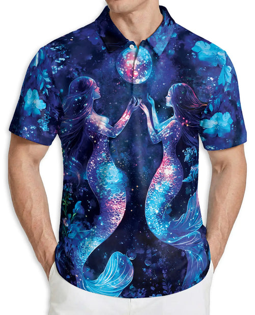 Galaxy Mermaid Polo Shirt – Cosmic Ocean Style | Netecom