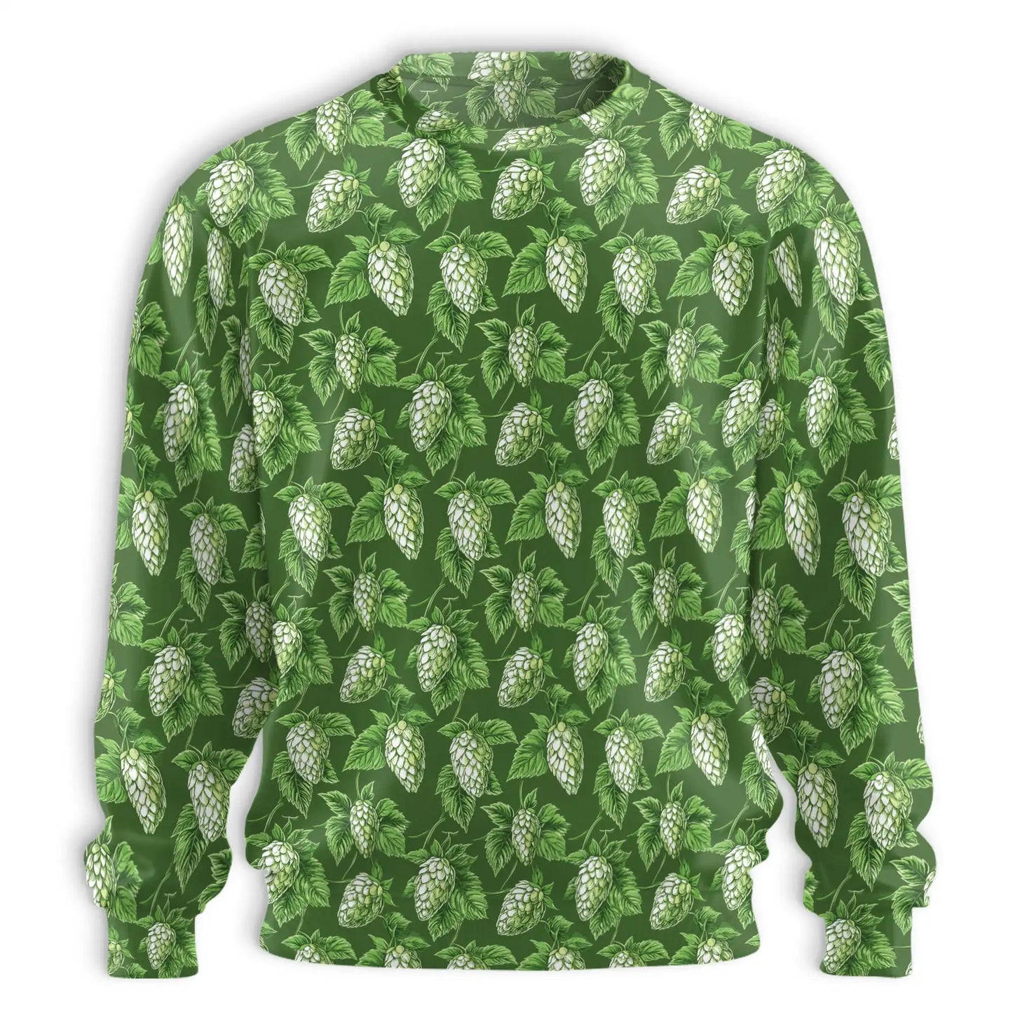 Hops Sweatshirt, 3D All Over Print Green Hop Garden Brewing Crewneck Pullover for Men Women, Beer Lover Gift - Netecom